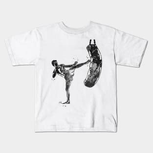 Kickbox Male Martial Artist Kids T-Shirt